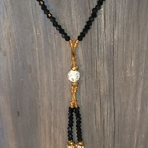 Sexy Classy Black White & Gold Negilgee Necklace